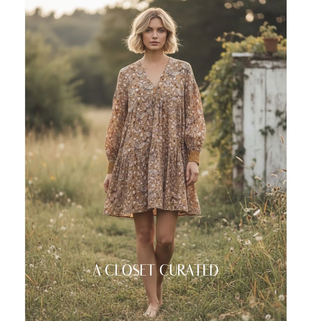 Anthropologie Let Me Be Jemma Tunic Dress 4 Tan Nwt